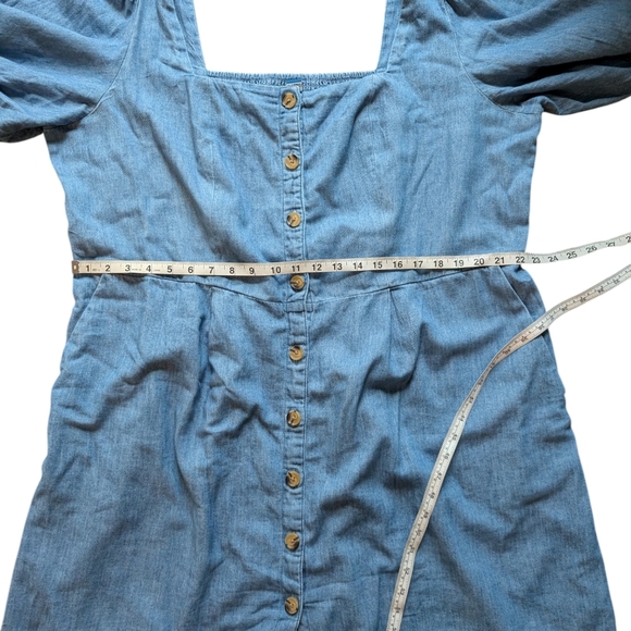Old Navy Puff Sleeve Denim Mini Dress NWT - Picture 15 of 16